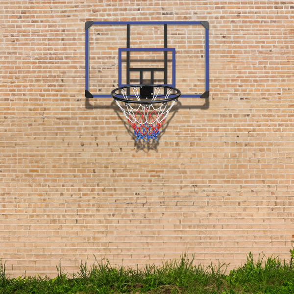 Wall Mounted Foldable Basketball Hoop with Shatterproof Backboard and Net