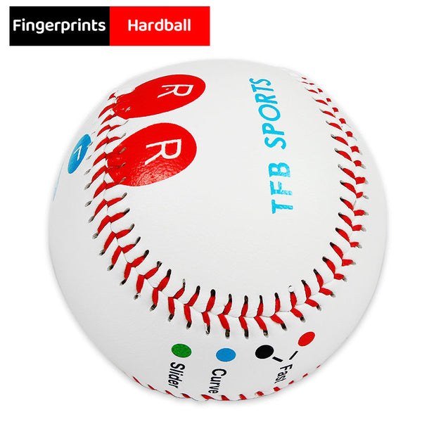 Competition Training Baseball with Finger Placement Markers for Pitching Practice