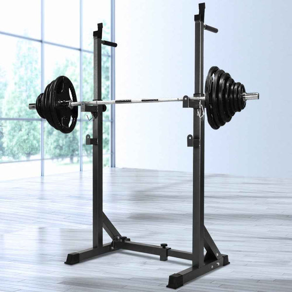 Squat Rack Pair Fitness Weight Lifting Gym Exercise Barbell