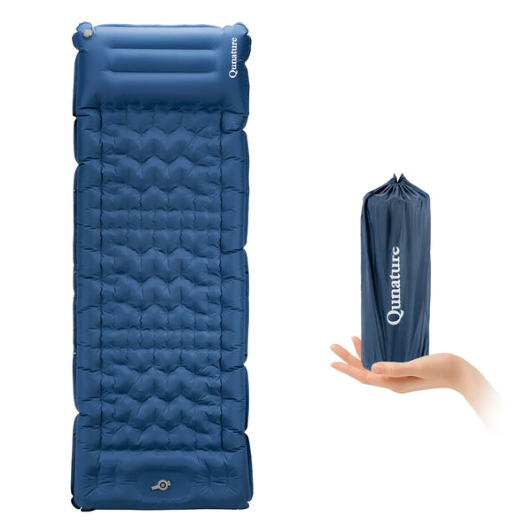 Ultra-Light Inflatable Sleeping Pad with Built-in Pillow for Camping