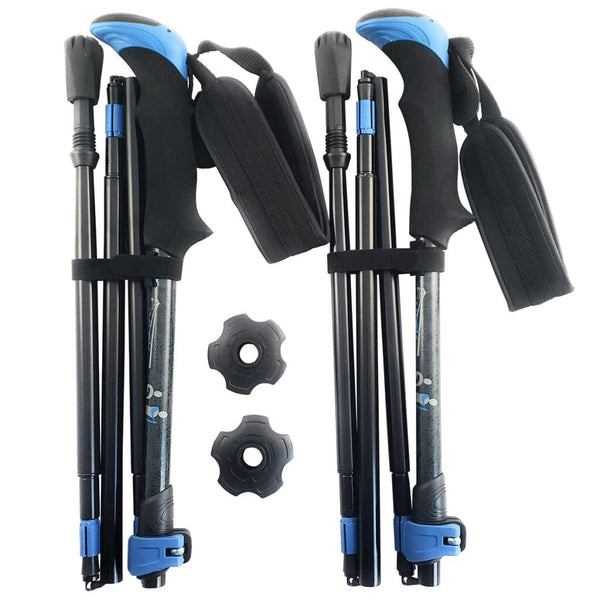 Folding Hiking Poles with Travel Bag and Rubber Feet Accessories